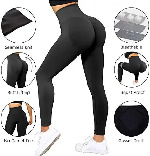 Knitted Seamless High Waist Fitness Leggings