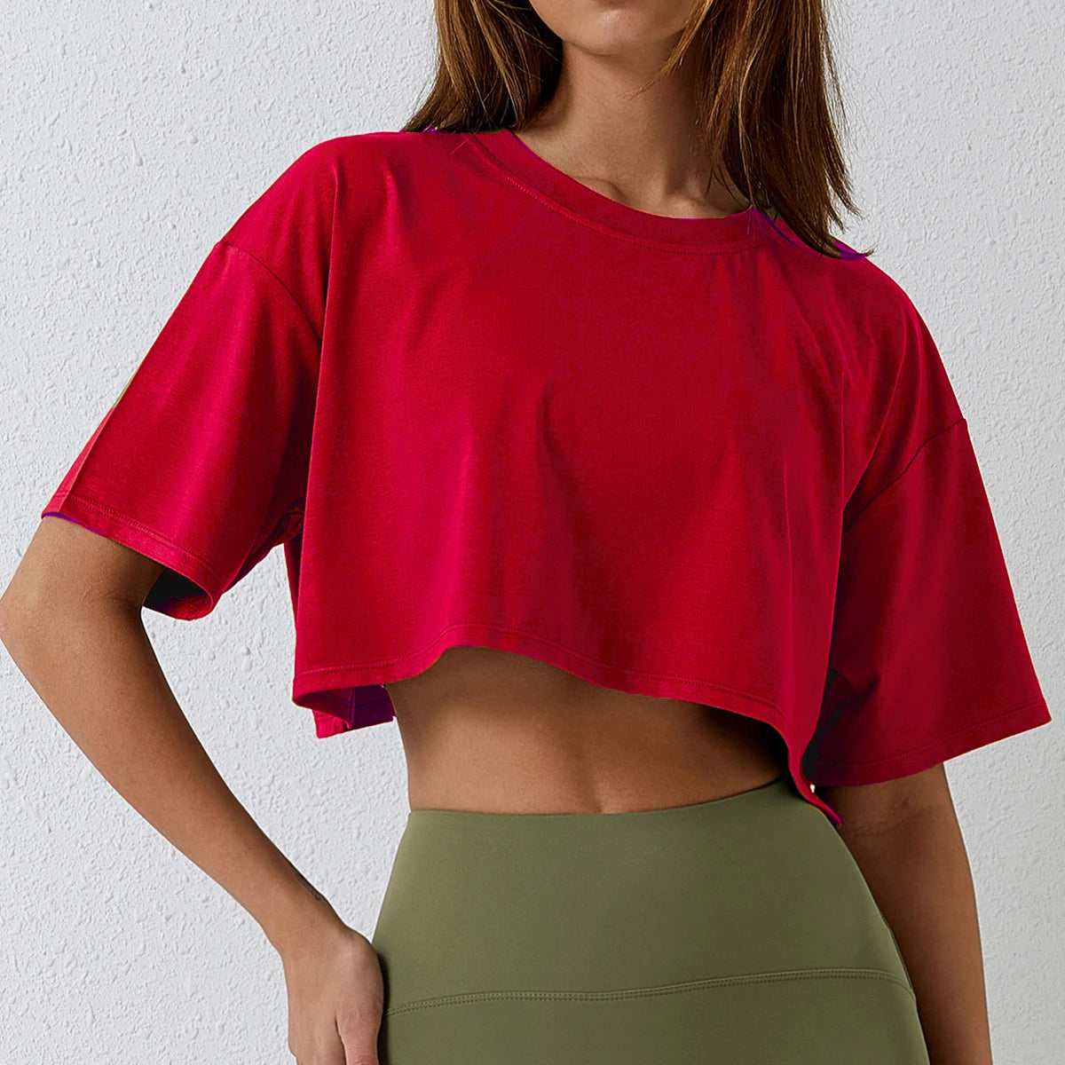 Cotton Short Sleeve Crop Top