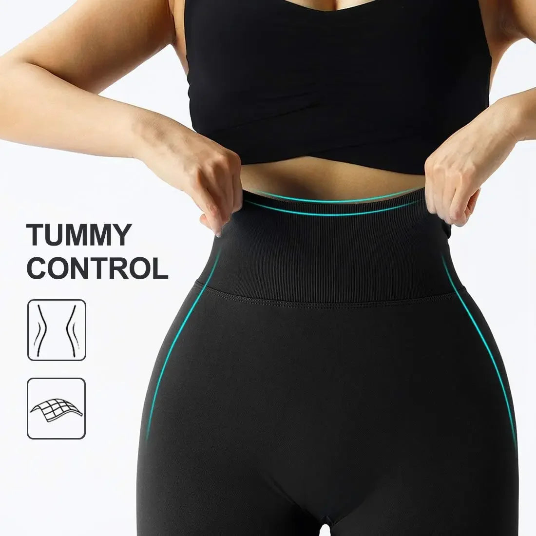 Knitted Seamless High Waist Fitness Leggings