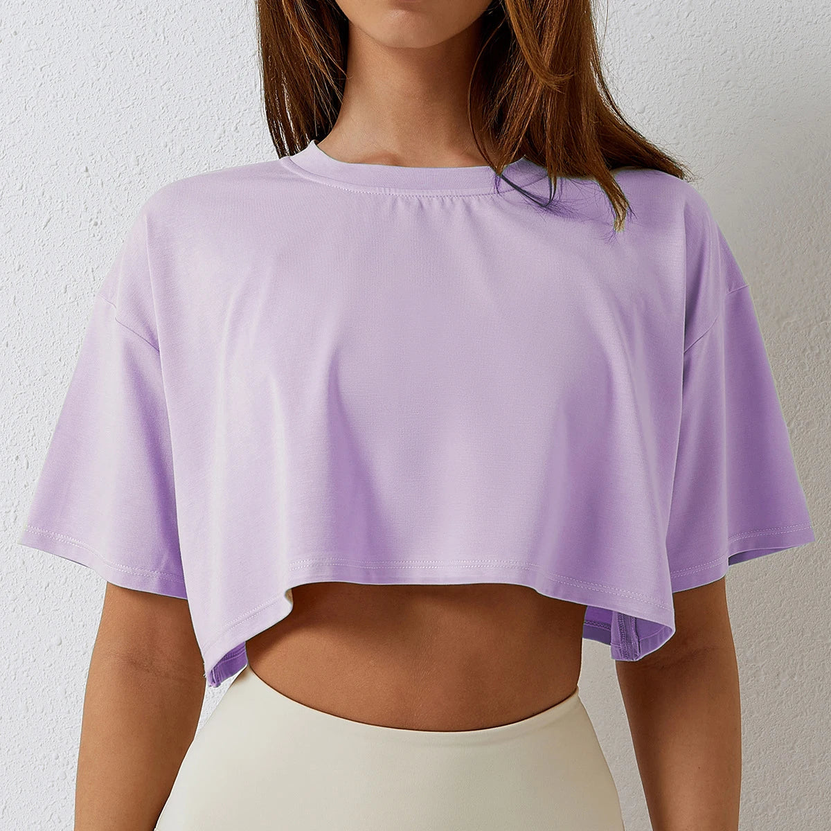 Cotton Short Sleeve Crop Top